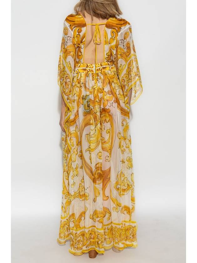 Dolce & Gabbana Dress With Majolica Print, Women's, Yellow - DOLCE&GABBANA - BALAAN 4