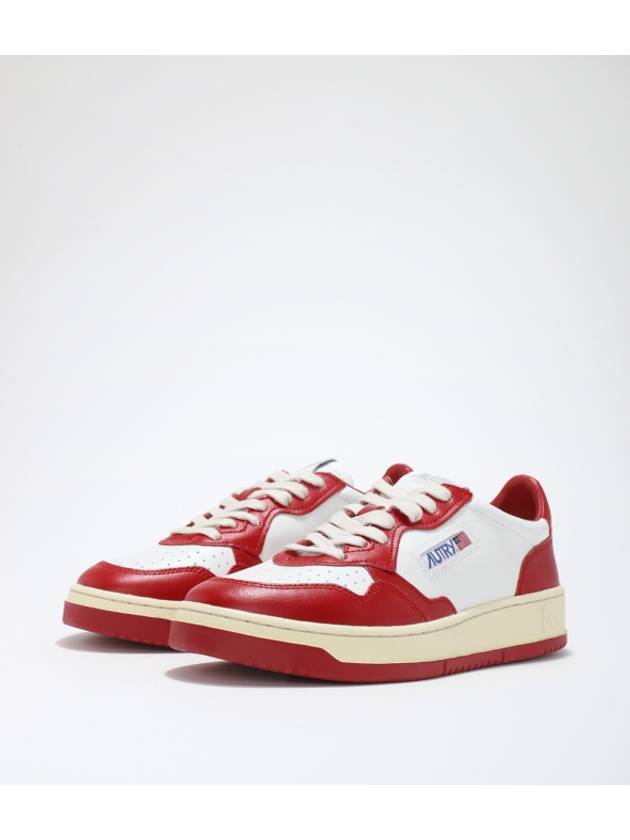 Men's Medalist Low Leather Sneakers White Red - AUTRY - BALAAN 7