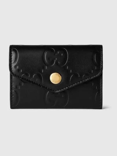 GG Leather Gold Tone Hardware Card Wallet Black - GUCCI - BALAAN 2