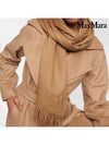 Wsdahlia Embroid M Logo Fringe Cashmere Muffler Camel - MAX MARA - BALAAN 5