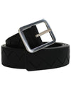 Men's Intrecciato Leather Belt Black - BOTTEGA VENETA - BALAAN 2