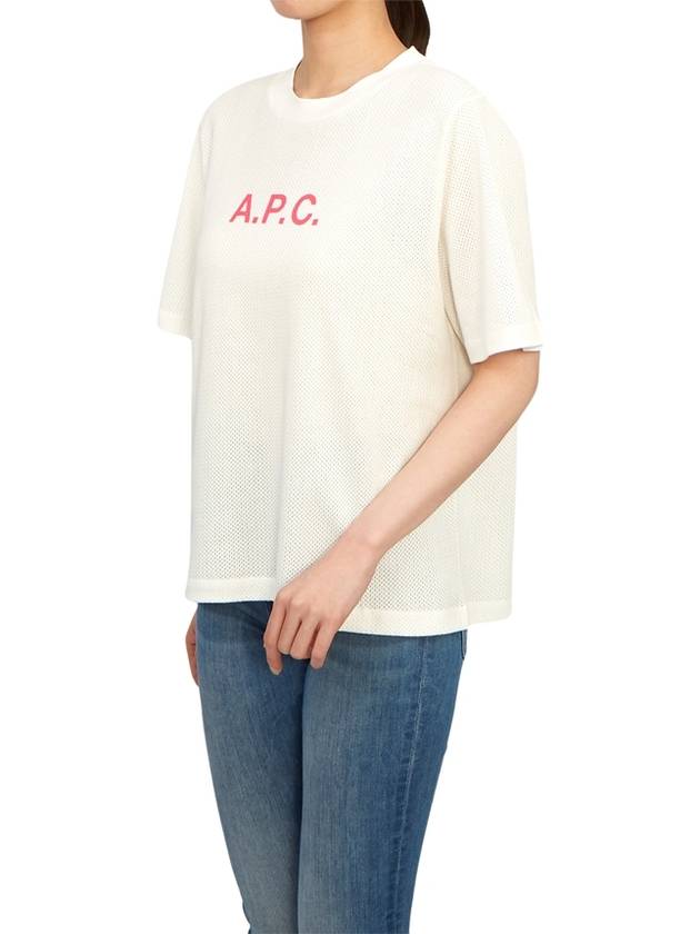 Mae Pique Mesh Short Sleeve T-Shirt White - A.P.C. - BALAAN 5