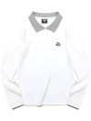 Ribbed outer brushed collar color combination t-shirt WHITE - 20THHOLE - BALAAN 2