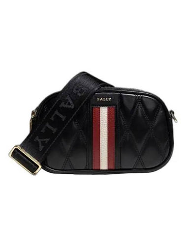 Denni Logo Quilted Mini Cross Bag Black 601621 24313 F170 - BALLY - BALAAN 1