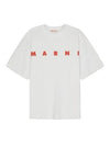 Logo Print Cotton Short Sleeve T-Shirt White - MARNI - BALAAN 2