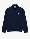 Printed Zip-Up Long Sleeve T-Shirt Navy - LACOSTE - BALAAN 2