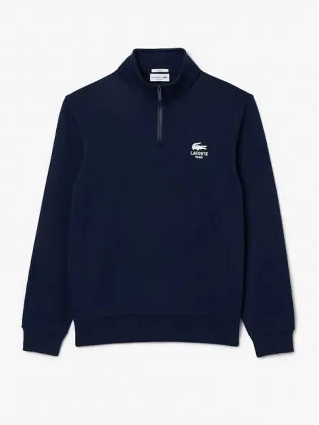 Printed Zip-Up Long Sleeve T-Shirt Navy - LACOSTE - BALAAN 2