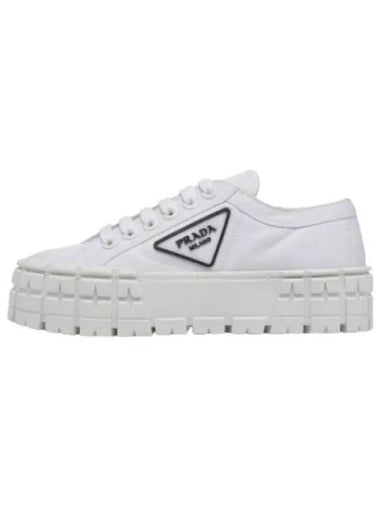 Double wheel nylon gabardine sneakers white - PRADA - BALAAN 1