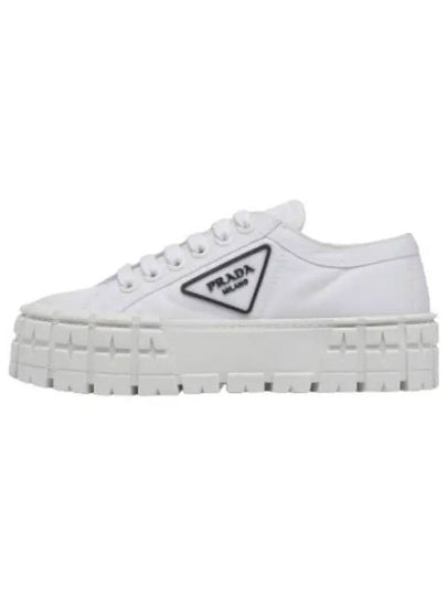 Double Wheel Re-Nylon Gabardine Low-Top Sneakers White - PRADA - BALAAN 2