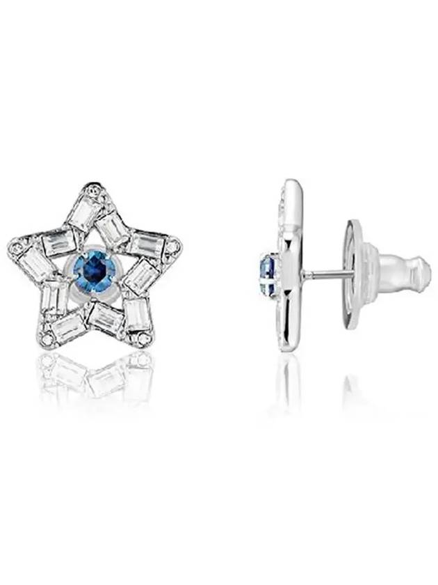 Stella Star Stud Earrings Blue Silver - SWAROVSKI - BALAAN 4