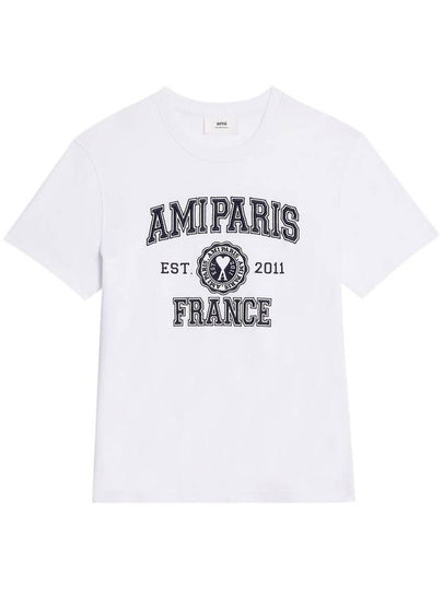 Varsity Logo Short Sleeve T-Shirt White - AMI - BALAAN 2