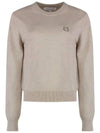 Bold Fox Head Wool Knit Top Light Beige Melange - MAISON KITSUNE - BALAAN 2