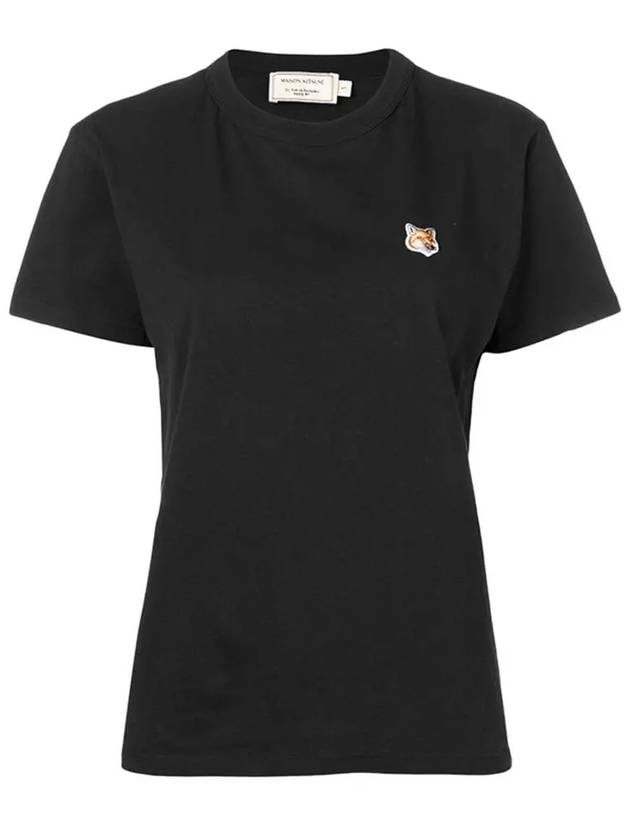 Fox Head Patch Short Sleeve T-Shirt Black - MAISON KITSUNE - BALAAN 2