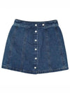 Women's Poppy Front Button Denim A-Line Skirt Blue - A.P.C. - BALAAN 2