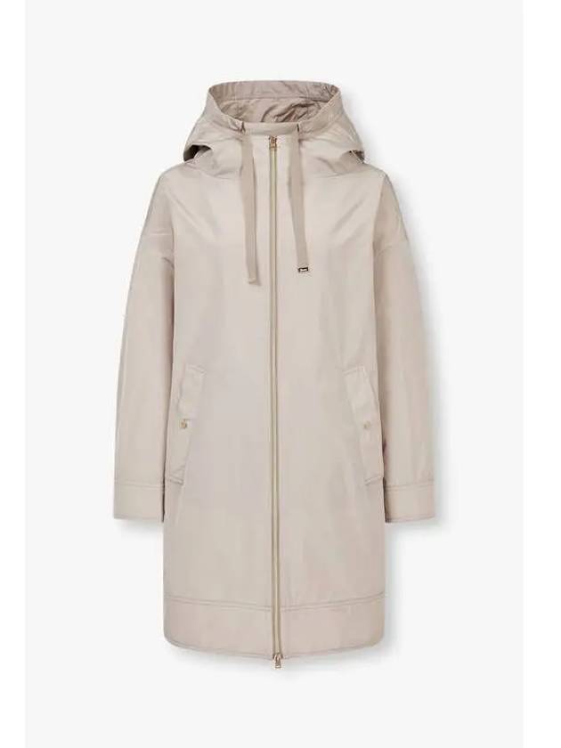 Women s back banding hooded zip up coat beige - HERNO - BALAAN 1