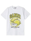 Relaxed Lemon T-Shirt Bright White - GANNI - BALAAN 3