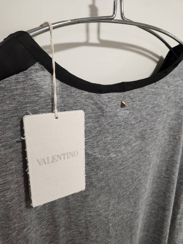 Black Cupro And Cotton T-shirt - VALENTINO - BALAAN 6