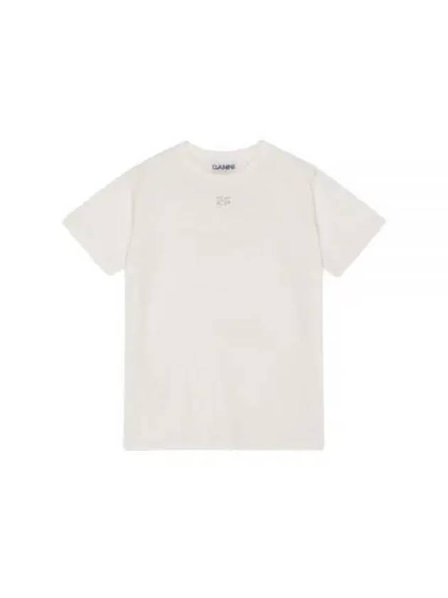 Logo Cotton Short Sleeve T-Shirt White - GANNI - BALAAN 2