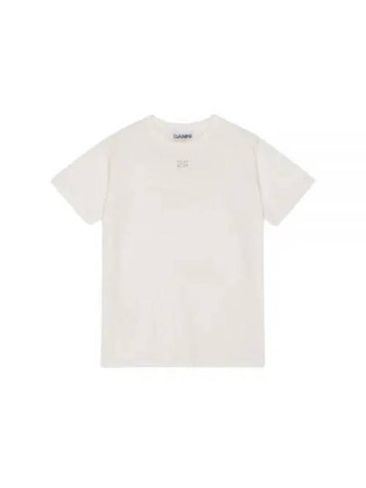 Logo Cotton Short Sleeve T-Shirt White - GANNI - BALAAN 2