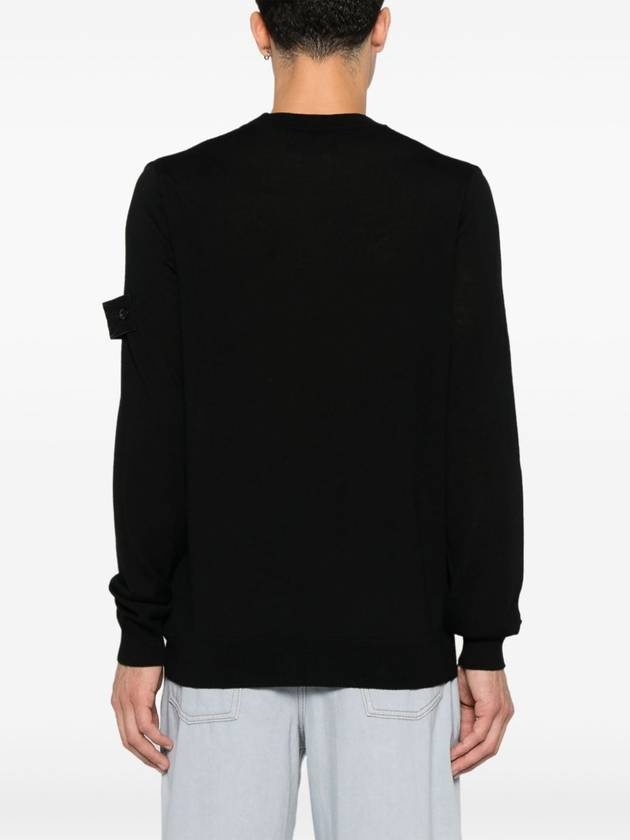 Compass Badge Knit Top Black - STONE ISLAND - BALAAN 6