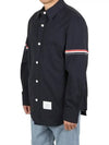 Three Stripes Armband Nylon Long Sleeve Shirt Navy - THOM BROWNE - BALAAN 2