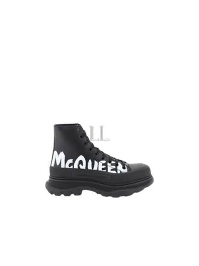 Tread Slick Graffiti Logo Worker Boots Black - ALEXANDER MCQUEEN - BALAAN 2