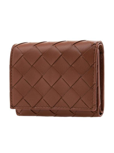 Intrecciato Zip Leather Half Wallet Wood - BOTTEGA VENETA - BALAAN 1