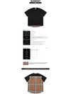 Back Check Panel Cotton Oversized Short Sleeve T-Shirt Black - BURBERRY - BALAAN 3