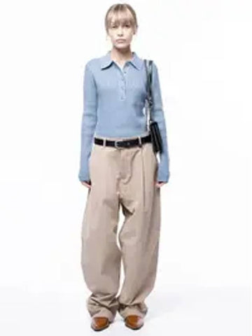 Women's Corduroy One Tuck Wide Pants Beige - CHANCE'S NOI - BALAAN 1