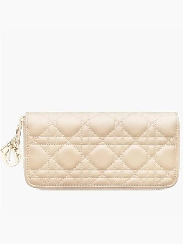 Lady Voyager Cannage Lambskin Long Wallet Sand - DIOR - BALAAN 2