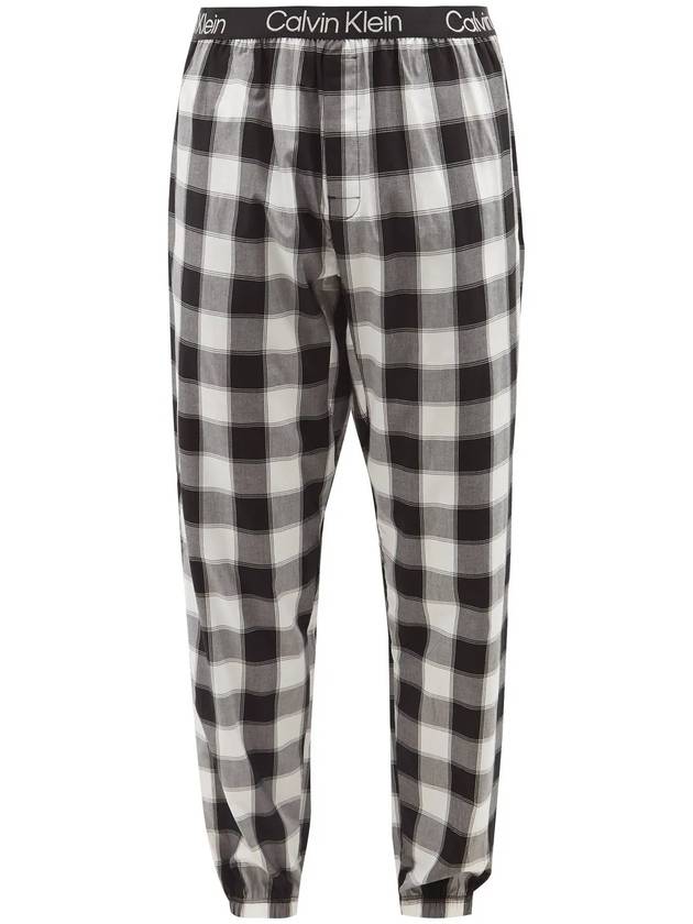 Calvin Klein Underwear Check Pattern Cotton Blend Pajama Pants Black - CALVIN KLEIN - BALAAN 2