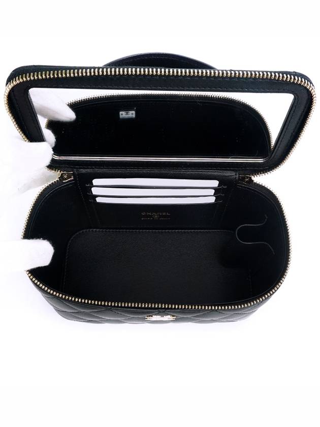 Gold Hardware Chain Lambskin Cosmetic Cross Bag Black - CHANEL - BALAAN 9