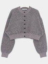 embossed logo wool mix cropped crew neck women s cardigan 4KC4243015 698A - ALEXANDER WANG - BALAAN 3