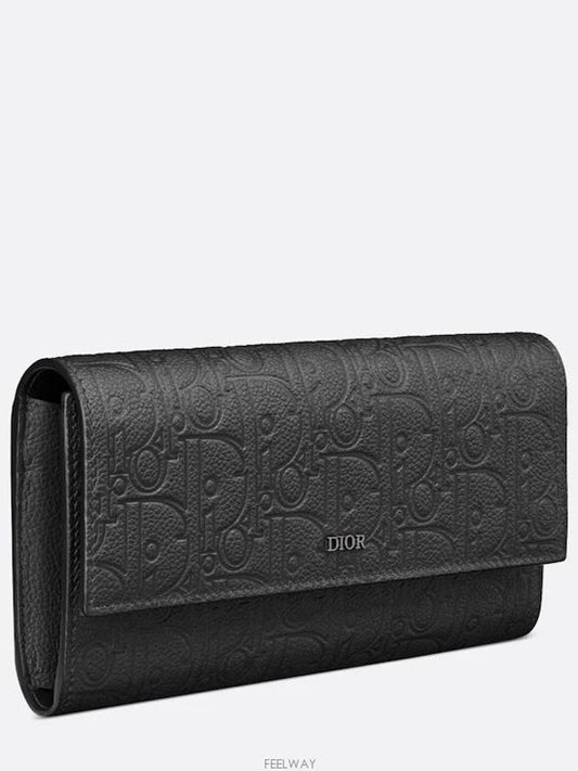 flap long wallet black Dior Gravity leather - DIOR - BALAAN 2