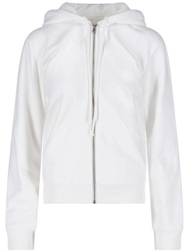 Logo Cotton Zip-Up Hoodie White - MAISON MARGIELA - BALAAN 1