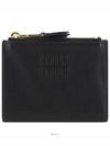 Logo Detail Napa Leather Half Wallet Black - MIU MIU - BALAAN 2