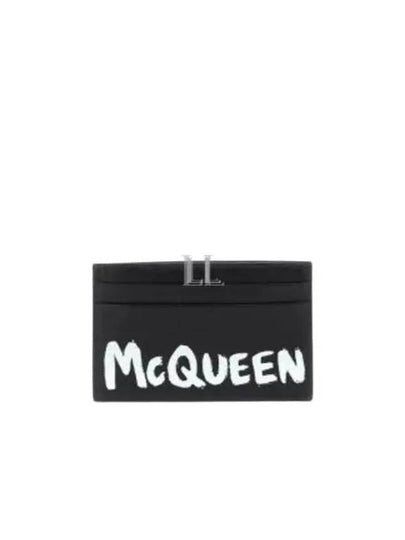 Graffiti Card Wallet Black - ALEXANDER MCQUEEN - BALAAN 2