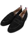 Men's Varsity Suede Loafers Black - THOM BROWNE - BALAAN 3