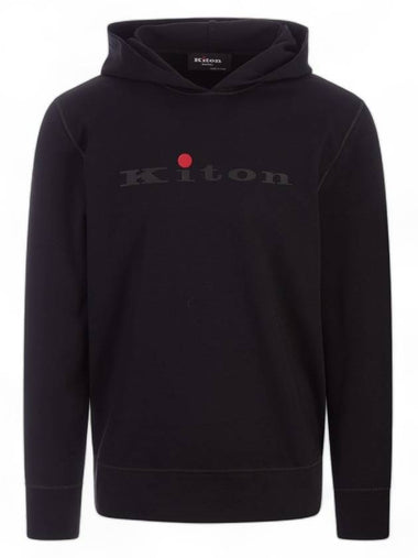 24 Logo Men's Hooded Sweatshirt Black - KITON - BALAAN 1