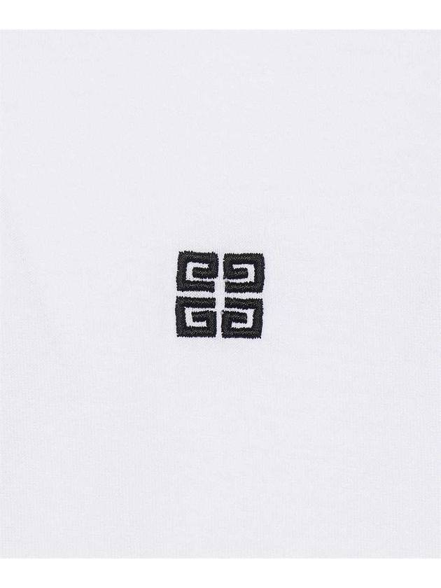 Embroidered Logo Jersey Short Sleeve T-shirt White - GIVENCHY - BALAAN 4