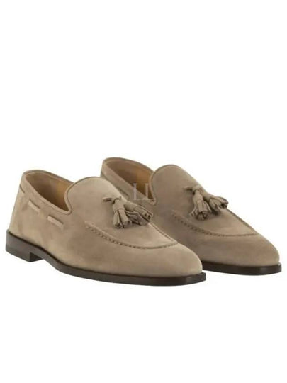 Tassel Detail Suede Loafers Beige - BRUNELLO CUCINELLI - BALAAN 2