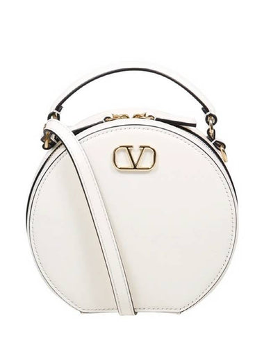 V Logo Signature Round Mini Bag Ivory - VALENTINO - BALAAN 1