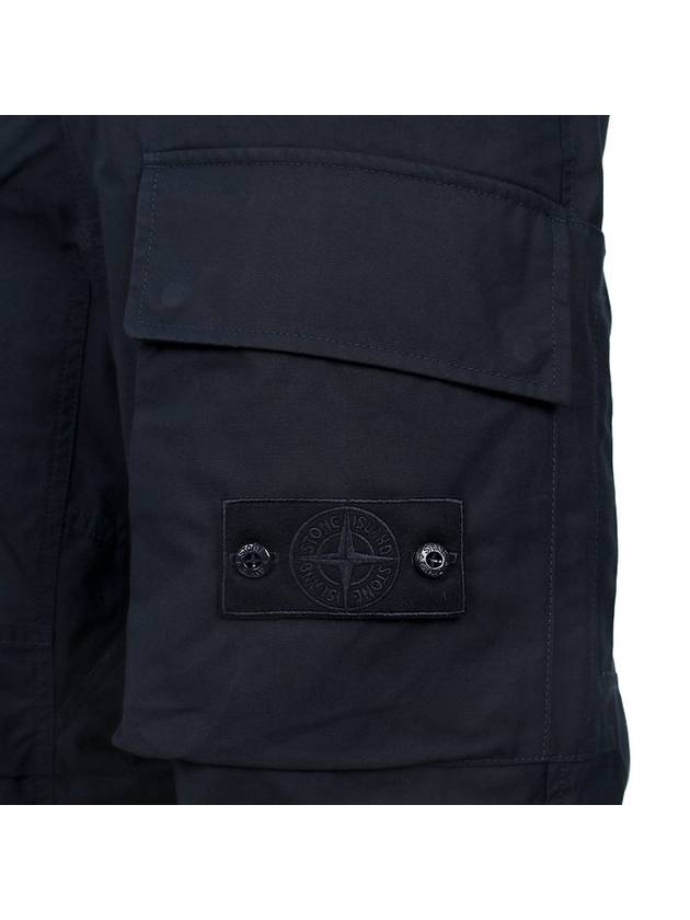 Loose Fit Cargo Cotton Canvas Straight Pants Navy - STONE ISLAND - BALAAN 6