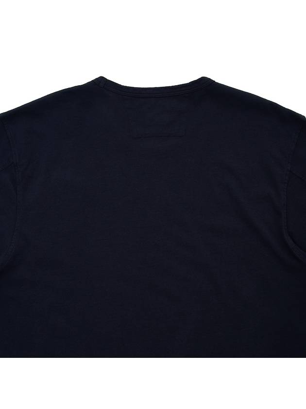 Logo Print Cotton Short Sleeve T-Shirt Navy - CP COMPANY - BALAAN 8