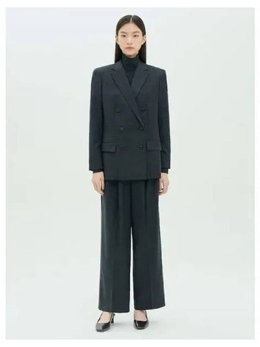 Women s Slick Flannel Double Pleated Pants Trousers Charcoal Melange Domestic Product GM0024092312334 - THEORY - BALAAN 1