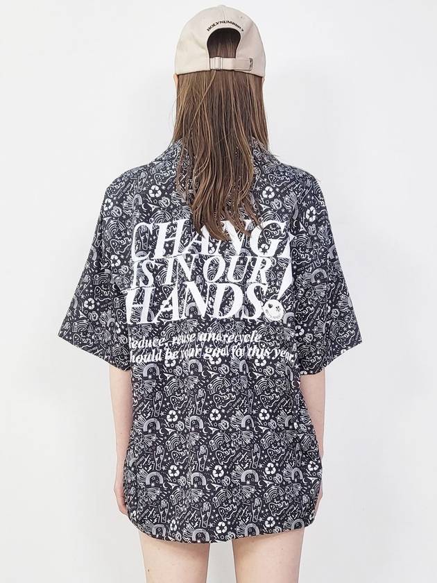 Recycled polyester graphic pullover short sleeve string shirtblack - HOLY NUMBER 7 - BALAAN 3