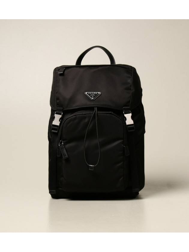 Re-Nylon Saffiano Leather Backpack Black - PRADA - BALAAN 3