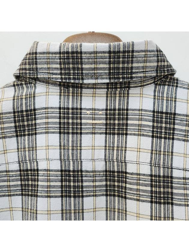 Flannel Check Button-Up Long Sleeve Shirt White Black - ACNE STUDIOS - BALAAN 9