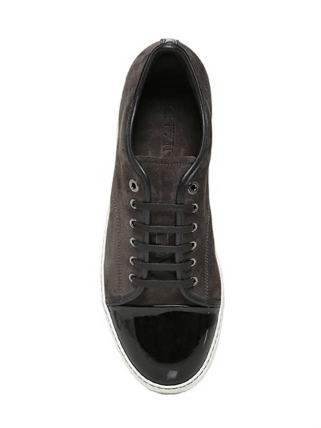 Cap Toe Velour Low Top Sneakers Black - LANVIN - BALAAN 6