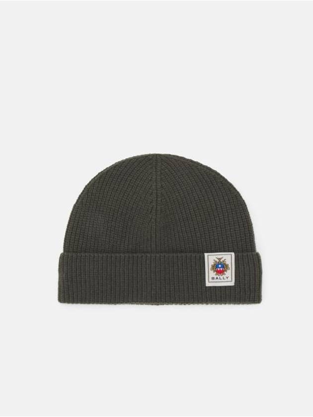 Logo Patch Wool Beanie Green - BALLY - BALAAN 2